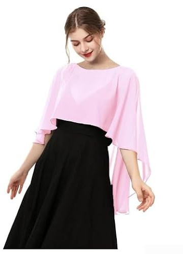 Scialle da donna in chiffon avvolgente elegante abito da sera coprire morbida sciarpa traspirante per matrimoni feste protezione solare taglia unica per donne ragazze