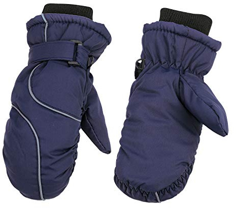 Kids Ski Gloves Waterproof Thermal Winter Snow Snowboard Mittens Warm Dinosaur Pattern Fleece Lined Gloves for Skiing Snowboarding Toddler Girls Boys Age 4-8 Years Old