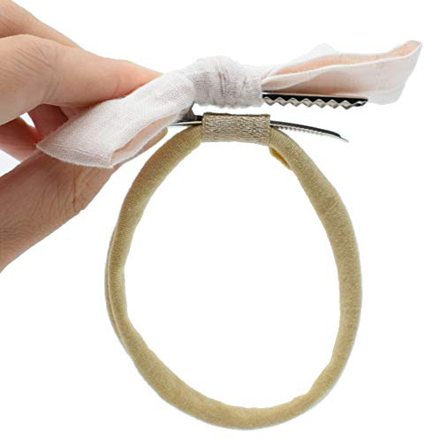 Super Soft Nude Interchangeable Nylon Headbands for Newborn Baby Kids, High Stretchy, 15pcs for DIY Crafts