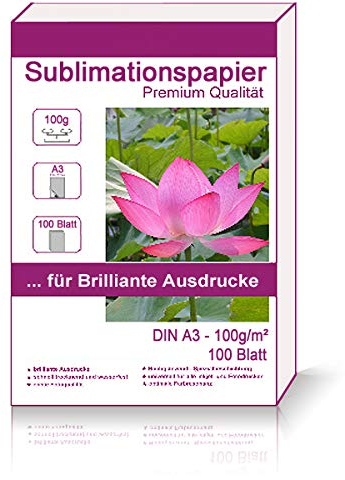 100 Blatt Sublimationspapier A3 100g/m² Transferpapier Sublimation für T-Schirts