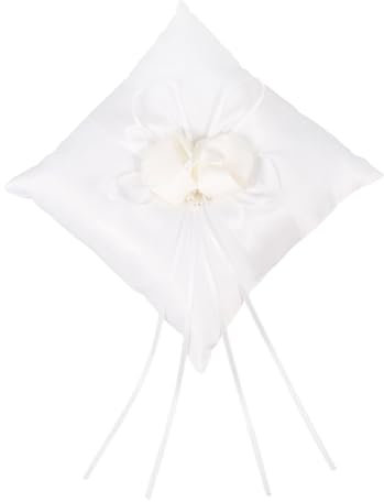 Beaupretty Ringkissen Hochzeit Satin Ehering-Kissen Ceramony Tasche Ring Bearer Ringkissen Für Hochzeitszeremonie 12x12cm