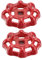 BESTonZON Ventil Handrad Gusseisen Kugelhahn Ventil 2pcs 7mm Rot Absperrventil Wasserhahn Wasserrohr Oberteil Griff Ersatz Zubehör