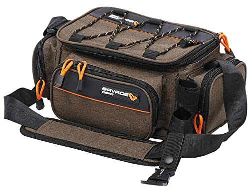 Savage Gear System Box Tasche - Leichte Umhängetasche für Mobile Angler - Inklusive 3 Köderboxen, ergonomischem Tragegurt, UV-geschützter Aufbewahrung - Ideal für kleinere Köder und Rigs Large