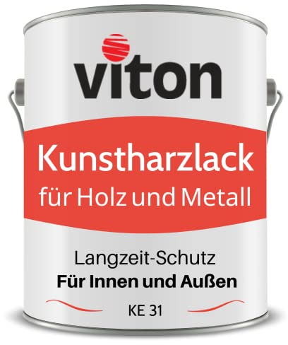 Viton Kunstharzlack in Hellgrau - 3,5 Kg Alkydharzlack für Holz und Metall - 3in1 inkl. Grundierung - Dauerhafter Schutz & Widerstandsfähig - KE 31 - RAL 7035 Lichtgrau