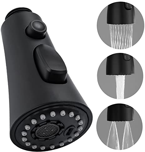 FFXN 1 Pcs 3 Modes Douchette Robinet Cuisine, Extractible Evier, Noir Tête De Cuisine Mobile 360 Degrés, pour Mitigeur 20.5 mm/0.8 inch, 10 mm/0.39 inch., (1A800199-Faucet)