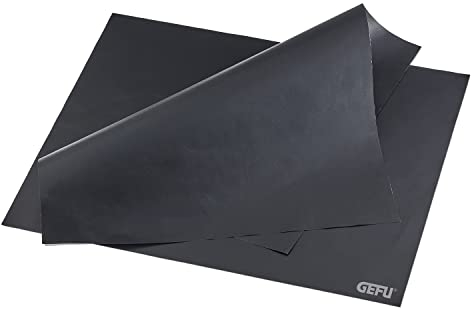 GEFU Dauerbackfolie, 2 Stück, Teflon-beschichtetes Glasfasergewebe, Schwarz, Rechteckig, 44.0 x 39.0 cm