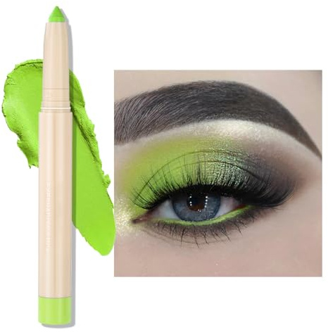 Erinde Pennino per ombretto, verde opaco, verde crema eyeshadow Stick, eyeliner Pencil Long Lasting & Waterproof, matita per occhi metallizzati