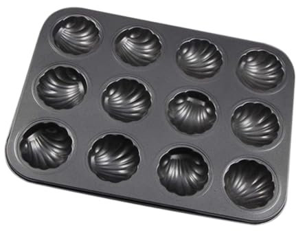 Dorccsi Shaped Baking Tray 12 Cavity Non Stick Madeleine Mold Carbon Steel Cake Mold Madeleine Tray Cake Tin Shaped Baking Tray Non Stick Cake Mold