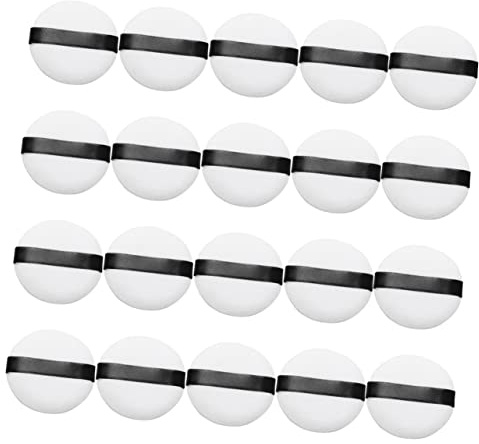 CALLARON 20 Piezas Borla De Polvo Flocado Almohadilla De Maquillaje Cómoda Para Maquillaje Facial Para Aplicar Polvo Corrector y