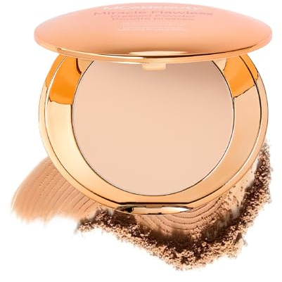 MCoBeauty - Miracle Flawless Pressed Powder - 1 Light Shade - Pressed Compact Setting Powder with Rose Flower Extract and Sweet Almond Oil - Blurring & Smoothing Skin Finishing Makeup