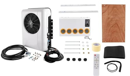 Climatiseur extérieur et intérieur for cabine de camion 12 V 960 W, kit de climatisation blanc split et télécommande for cabine de 6 m² Multi-Protection