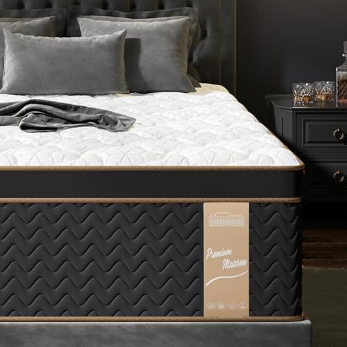 Extra Firm Queen Mattress 12 Inch, Cooling Hybrid Bed in a Box, 7-Zones Individual Pocket Spring, Motion Isolation, Targeted Hip/Shoulder/Lumbar Support, Fiberglass-Free, 365-Night Trial, CertiPUR-US