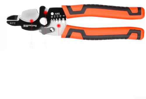 Pinza spelafili, pinza per elettricisti, multiuso, multiuso, professionale, per tagliare cavi (C)