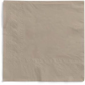 MANK Serviette in BEIGE GREY aus 3-lagigem Tissue, 40x40 cm, 1/4 Falz, 100 Stück, stilvolle Papierservietten für Festlichkeiten, Gastronomie & besondere Anlässe