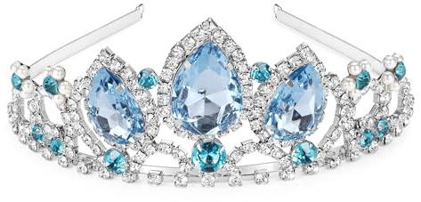 hengkaixuan Hermosa Tiara Corona Rosa de Cristal AB Tiara de Hadas Novia Cubierta de Cabeza Cumpleaños Halloween Corona de Navidad Princesa Corona Vestido de Cosplay Dulce Regalo para Niñas Mujeres