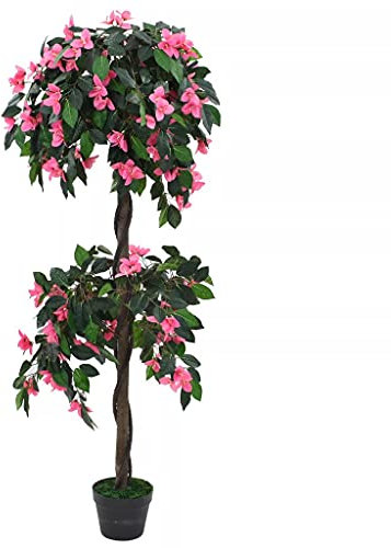 Homgoday Konstgjord rhododendron växt med kruka 155 cm grön och rosa