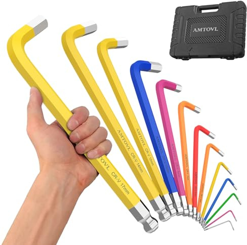 AMTOVL 12PCS Metric Allen Key Set, Extra Large Hex Key Set 1.5-17mm,