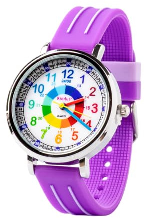 Kiddus Orologio Educativo per Bambini, Orologio da polso Analogico per Bambino e Bambina a partire da 5 Anni, 3ATM e 5ATM, Primo Orologio per l'Infanzia con Ore e Minuti, Regalo Bimbo Apprendimento