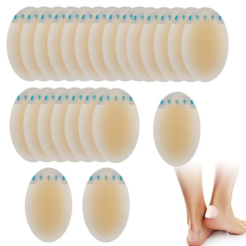 24Pcs Hydrocolloid Gel Blister Plasters for Feet, 37x55mm | Invisible Waterproof Blister Bandages for Feet Toe Finger Heel Protector and Guard Skin