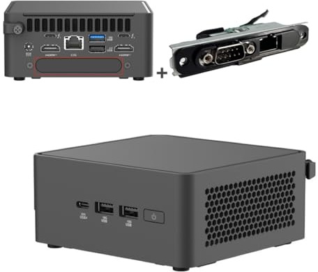 Cutesliving NUC 15 Pro Mini PC épais avec module d'extension Ethernet LAN et COM 2,5 G | Core Ultra 5 225H | 64 W TDP | DDR5-6400 96 Go Max | PCIe 5.0 SSD | Wi-Fi 7 | Dual Thunderbolt 4 (pas de RAM