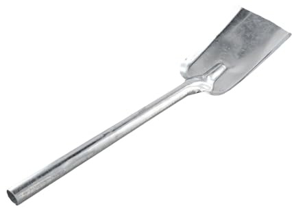 Pelle à charbon pour cheminée et barbecue, outil pour cendres en fer avec manche allongé, 410 x 97 mm, argent
