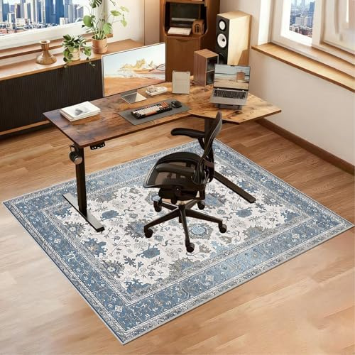 Tappetino per Sedia da Ufficio, Tappetino Protettivo, Tappeto Sedia Gaming, Tappeto Salvapavimento Protezione Parquet, Tappetino Sedia Rotelle per Pavimenti in Legno Duro Antiscivolo 100 x 120 cm
