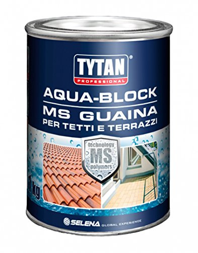 Guaina Liquida ai Polimeri - Ripara piscine - AQUA-BLOCK MS GUAINA TYTAN - Kg. 1 - Bianco o Grigio (Grigio)