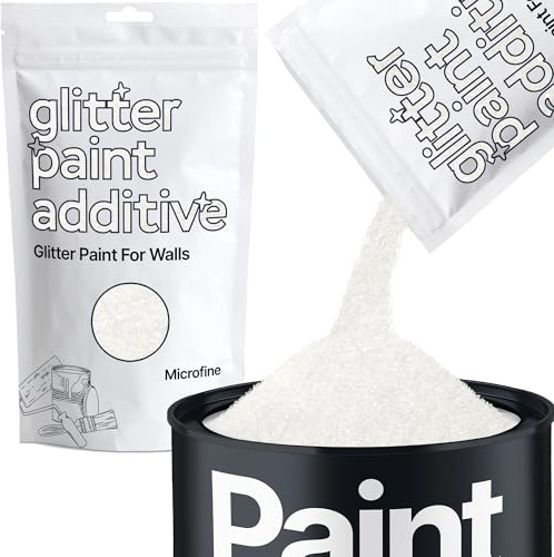 Hemway White Iridescent Glitter Paint Additive Microfine 100g | for Paints & Varnish | Paint Walls Sparkly Add to Emulsion, Acrylic or Lacquer Indoor