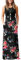 AUSELILY Damen Sommer Ärmelloses Lockeres Maxikleid Lässiges Langes Kleid mit Taschen Rose Schwarz M