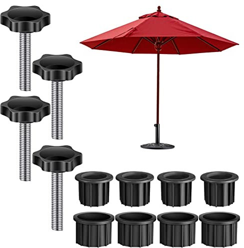 Peosevi Umbrella Stand Parts - 6/12 Accessoires pour Parasol | Kit Rechange pour Parasol 49-38 Mm, Réducteurs D'adaptateur Parasol Standard pour Table Terrasse Balcon Arrière-Cour