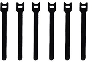 Lumeiy Reusable Adjustable Black Microfiber Cable Ties, 6-Inch, 100pcs