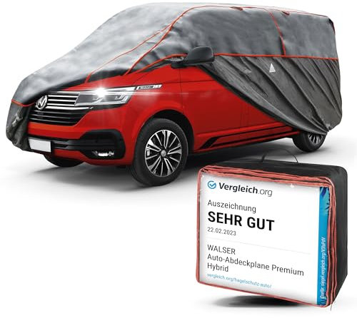 WALSER Hagelschutz Abdeckplane Transporter, Abdeckplane Bus Premium Hybrid, Vergleichssieger Sehr Gut* Bus Hagelschutzplane Größe 11 für VW Caddy/T4/T5/T6, Mercedes Viano/Vito