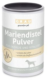 GRAU - l’Original - 100% Poudre de Chardon Notre-Dame Pure, protège Le Foie, contribue au renouvellement cellulaire, Pack de 1 (1 x 120 g), complément Alimentaire pour Chiens