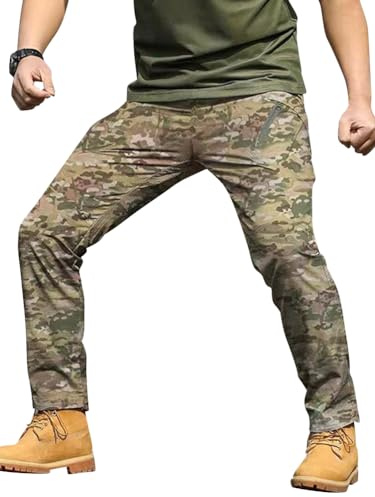 Oanviso Pantalon Cargo pour Homme Vintage Tactique Pantalon Militaire Imperméables Pantalon Camouflage Multi Poches Britches De Combat De Randonnée en Plein Oversized