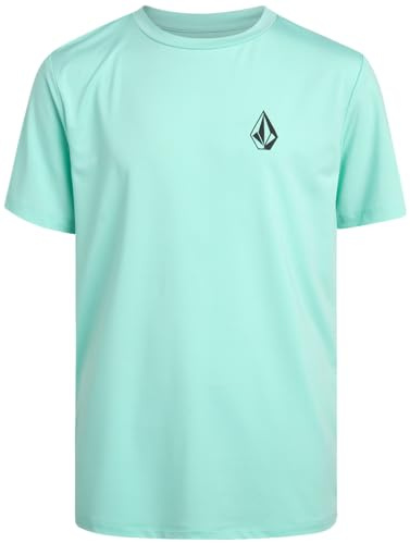 Volcom Chemises Rashguard pour garçon - UPF 50+ - Séchage rapide - Protection contre le sable et le soleil - T-shirt de bain pour enfants (S-XL), aqua, Taille M