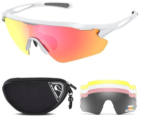 Snowledge sportsolglasögon, UV 400-skydd, cykelglasögon med TR90, superlätt ram för män, kvinnor, cykling, klättring, fiske, körning, golf