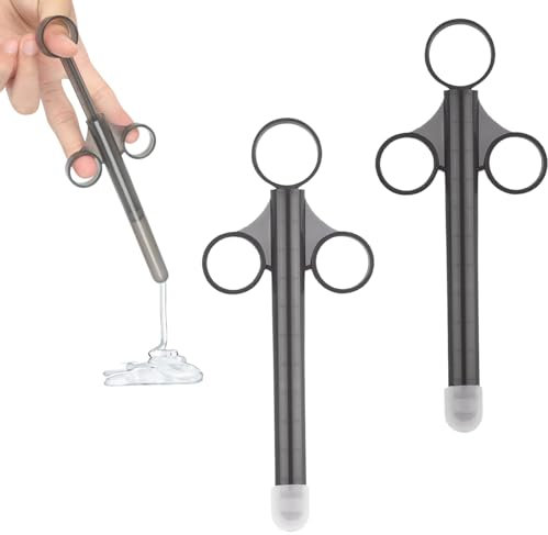 NECXON 2 inyectores aplicadores de lubricante, aplicador de lubricante Personal, jeringa aplicadora de lubricante, Lanzador de lubricante para Hombres, Mujeres y Parejas (Gris)