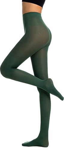 DTWAWA Womens 40 Denier Opaque Control Top Tights, High Waist Pantyhose