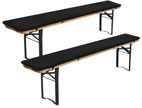 FXKS 2-Pack di cuscini imbottiti per panca da festa della birra, set di cuscini per panca da festa della birra, cuscino per panca da festa della birra 220x25x3 cm XL, cuscini imbottiti lavabili per