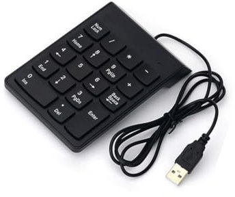 mophrati Teclado numérico con Cable, 18 Teclas, USB, portátil, Teclado numérico Externo, Equipo de Teclado Digital para PC de Escritorio electrónico de Viaje