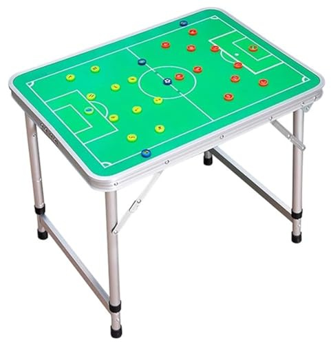 Pizarra de Entrenamiento de Fútbol de Borrado en Seco, Pizarra Táctica de Fútbol Magnética, Patas de Mesa Plegables, Resistente y Duradera, Fácil de Transportar, Adecuada para Entrenamiento(Green)