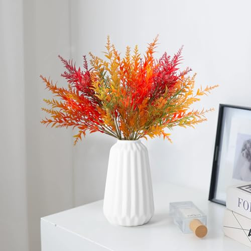 12 buketter konstgjorda höstblommor med löv - UV-beständig inomhus- och utomhusdekoration för bröllop, fester och jul