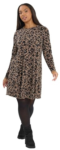 Yours Curve Leopard Ribbed Tunic Dress - Women's - Plus Size Curve