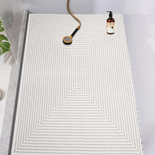 Duschmatta, halkfri, duschmatta, PVC-luffa, mjukt duschinlägg med dräneringshål och sugkoppar, snabbtorkande halkfri matta, dusch för dusch och badkar (60 x 90 cm)