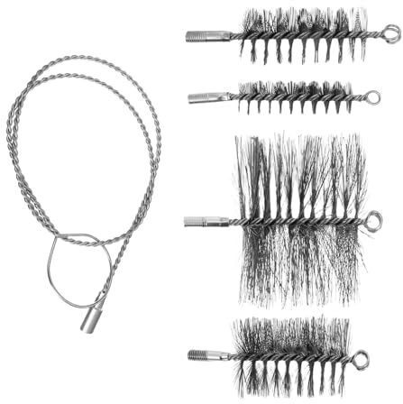 SHINEOFI Set Spazzole e Aste in Acciaio Inox per Pulizia Caminetti e Sfiati Asciugatrice, Kit Detergente per Tubi Asta Estensibile per Uso Domestico e Manutenzione Sicura