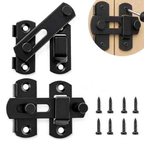 2 PCS Verrou Porte Interieure Loquet Porte, Fermeture Porte en Acier Inoxydable, Targette de Porte, Bloc Porte Sécurisé, Serrure Porte pour Fenêtre, Placard, Jardin et Verrou Porte Coulissante