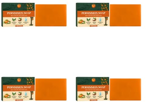 Persimmon Goat Milk Soap for Nonenal Odor Control, Deodorant Body Bar for Old People Smell, Deep Cleansing & Odor Removal Soap for Men & Women, Moisturizing Bath Soap for All Skin Types