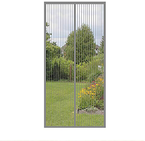 Magnetic Fly Insect Screen Door, 90x250cm Mosquito Bug Protection Heavy Duty Mesh Curtain Automatically Closing, for Front Door and Living Room and Kids Pets, Gray