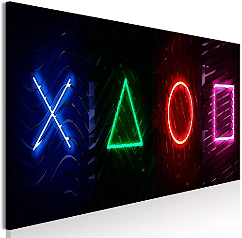 murando Cuadro Acústico para Gamers Consola de juego 120x40 cm espuma acústica absorbe el sonido aislamiento lienzo de 1 pieza Impresión Artística Decoración de Pared Negro Colorido i-A-0182-b-a