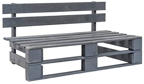 ZQQLVOO Sitzgruppe Terrassenmöbel,Gartenliege Sonnenliege,Outdoor-Stuhl aus Holz,Garten-Palettenbank Holz Grau für Terrasse, Balkon, Suitable for Indoor and Outdoor use